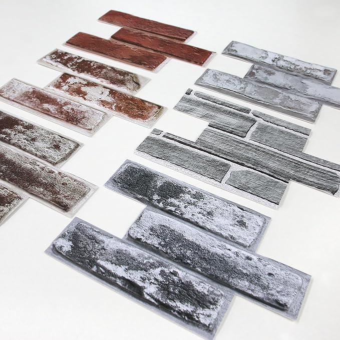 Commomy Sample Kit - 6 Pcs Large Brick & Stone 3D Wall Tiles 9.05 x 5.9 in - Image 5