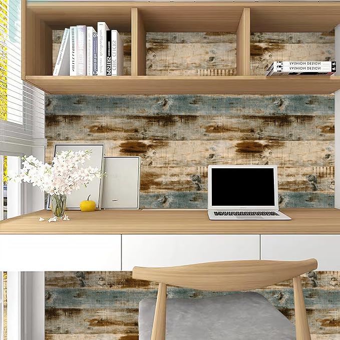 Wood Peel and Stick Wallpaper 17.3"×1200" Vintage Wood Grain Contact Paper Removable Self Adhesive Vinyl Wood Look Wall Paper for Bedroom Kitchen Cabinets Countertop - Image 5