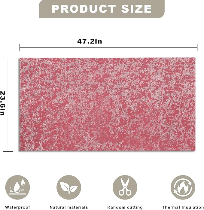 3D Wall Panels - 4PCS 47.2"x23.6" Faux Stone Wall Covering - MCM Modified Clay Material for Home Art, Accent Brick, Modern Exterior/Interior Decoration, Covering 31 sq.ft Gilded Pink - Image 2