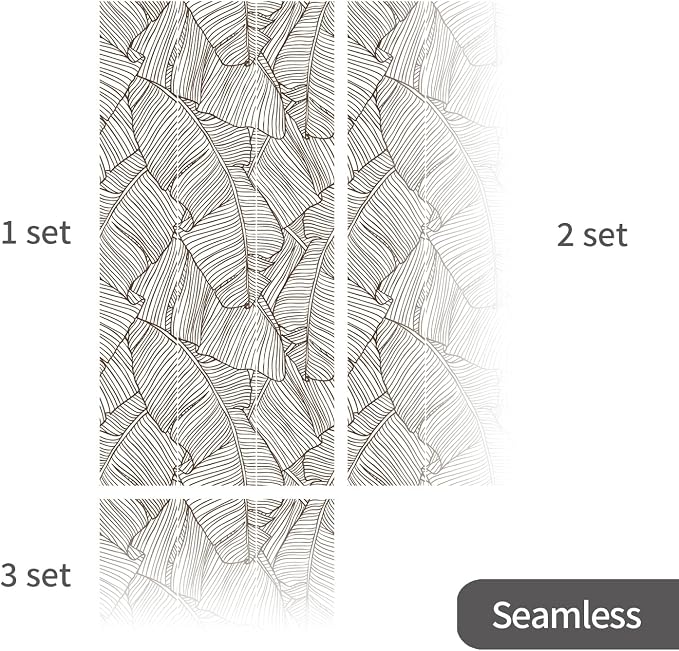 Banana Leaves Peel and Stick Wall Mural Tropical Leather Textured Vintage Self-Adhesive Wallpaper for Accent Wall Art Decor, Brown Banana Leaves Line, 46.3'' x 98.03'' - Image 4
