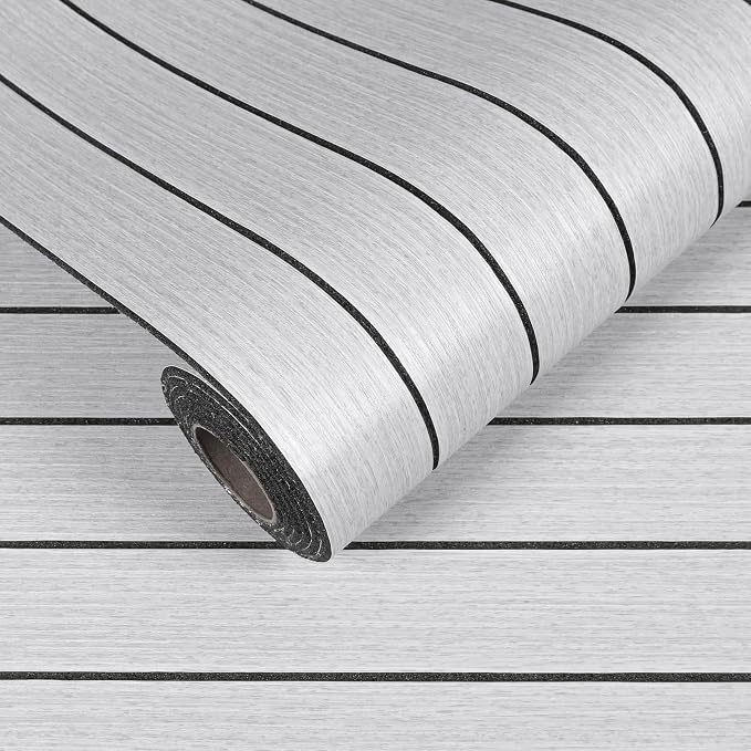 VEELIKE Light Grey Wood Slat Wall Panel Peel and Stick Wood Wall Panels for Interior Walls Decor Ceiling TV Backdrops 17''x118'' Self Adhesive 3D Foam Slat Wallpaper Paneling for Bedroom Headboards by VEELIKE
