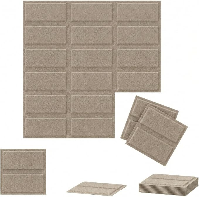 12 Pack 3D Wall Panels for Interior Wall Decor, Accent Wall Panels for Office Living Room Bedroom Hotel Lobby, 12''x12'' Fiber Chocolate Wallpapers Cover 12.Sq.Ft（Coffee-Brown） - Image 8
