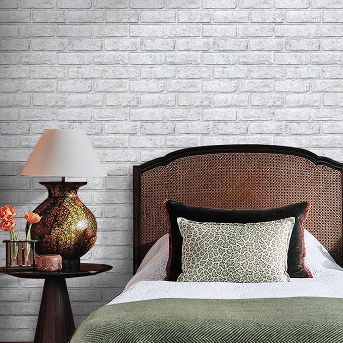3D Peel and Stick Faux Brick Wall Panels 11.8" x 11.8" 10-Pack | Grey Spot Whitewash, Small Brick-Look Textured Sticker, Thin PVC Self Adhesive Wall Tiles for Interior Decor, Cover 9.7 sq ft - Image 11