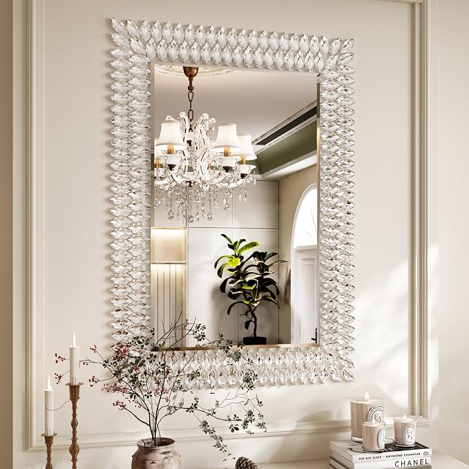 Kelly Miller 28"x40" Jeweled Luxury Rectangle Decorative Wall Mirror - Image 2