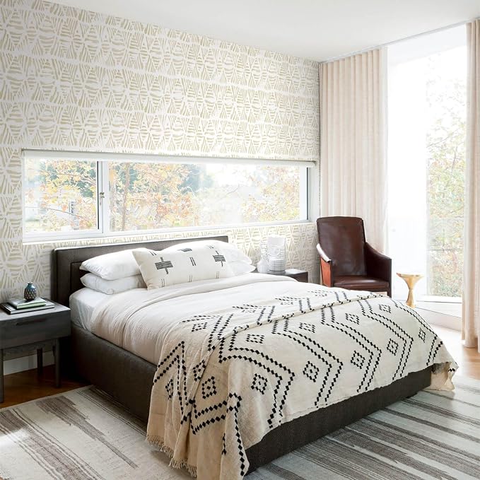 Heroad Boho Peel and Stick Wallpaper Beige Contact Paper 17.3''x196'' Geometric Wall Paper Modern Removable Self Adhesive Wallpaper for Bathroom Bedroom Kitchen Cabinet Waterproof Decor Vinyl Roll - Image 8