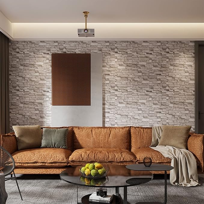 10PCS 3D Wall Panels Peel and Stick 3D Brick Wallpaper Peel and Stick Faux Stone Wall Panel Foam Brick Self-Adhesive Wallpaper (Rock,10pcs) - Image 2