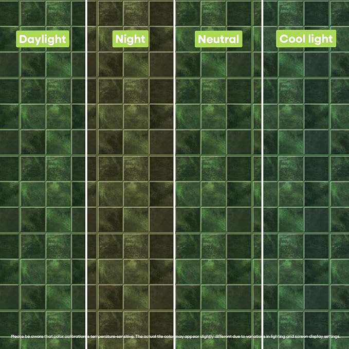 Select 5 Pack Peel and Stick Backsplash Square Tiles, 12x12 in, Green | Extra Thick 3D Wall Panels, Heat & Water Resistant, Easy DIY Kitchen, Bathroom, Laundry, Fireplace & Rental Home Wall Décor - Image 6