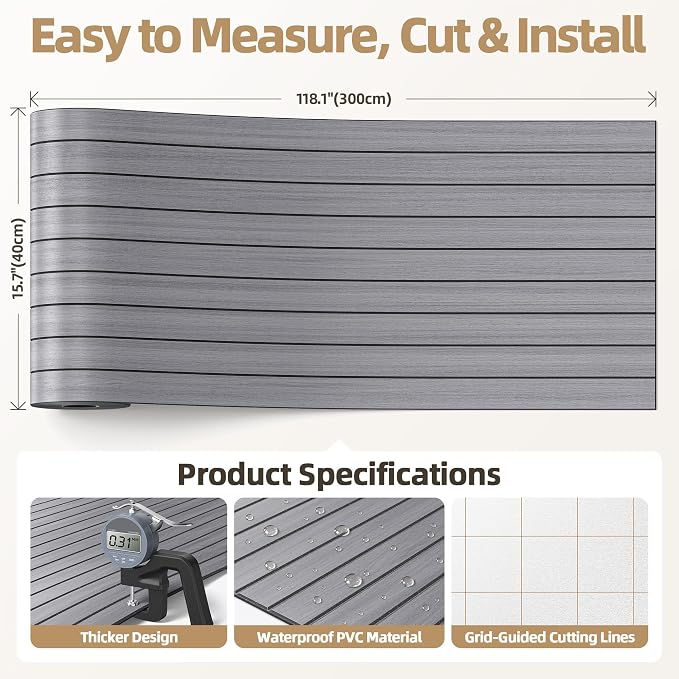Peel and Stick Wood Slat Wall Panels, 3D PVC Faux Gray Wood Grain Wallpaper | 15.75"x118" Soundproof Wall Panels with Self Adhesive, Wall Coverning for Accent Walls Ceiling Bedroom Bathroom Kitchen Decor - Image 5