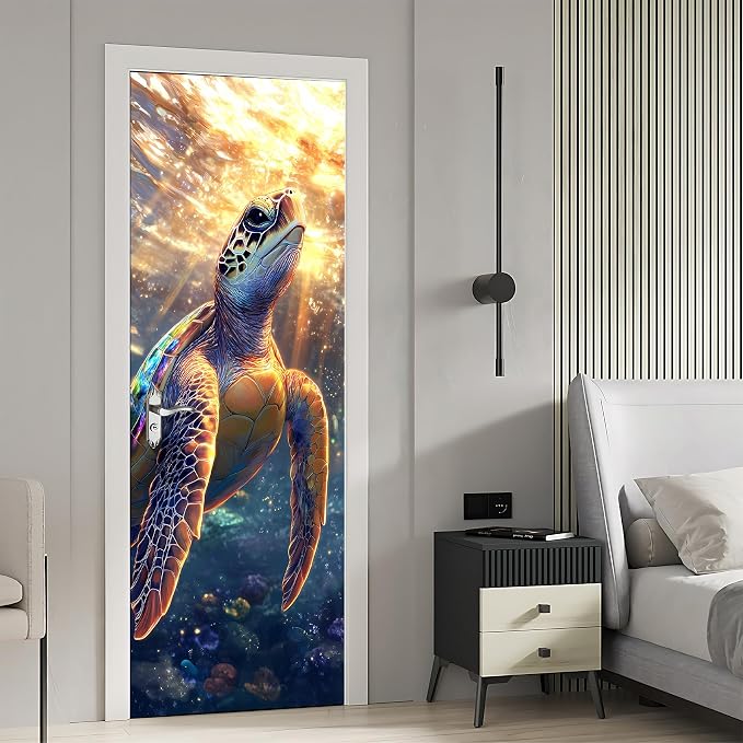3D Door Stickers, Peel and Stick Wallpaper ，Self-Adhesive Mural PVC Waterproof Wall Poster for Home Decor 30.3" W x 78.7" H - Image 6