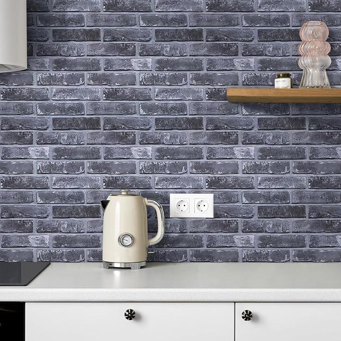 Commomy 3D Peel and Stick Faux Brick Wall Panels - 10pcs 15.74" x 11.8" | Ultralight Thin PVC Fake Brick Wallpaper Tiles Wall Covering for Home Office,Living Room Quick DIY Wall Decor(12.92 sq.ft) - Image 8
