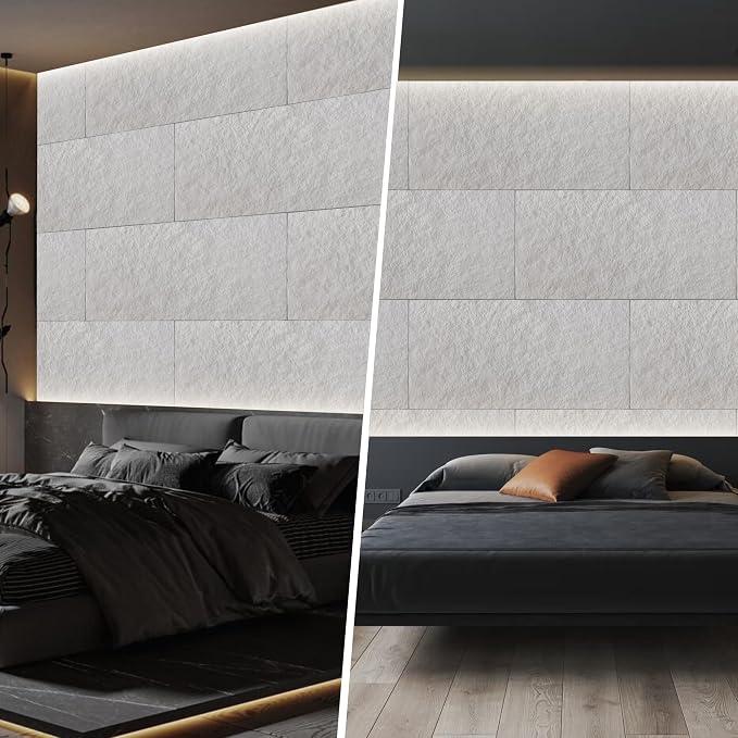 3D Faux Stone PU Wall Panels for Interior Decor, 4 Pieces, White | Cement Texture Accent Wainscoting Panel for Home, Office, 47.2" × 23.6" - Image 8