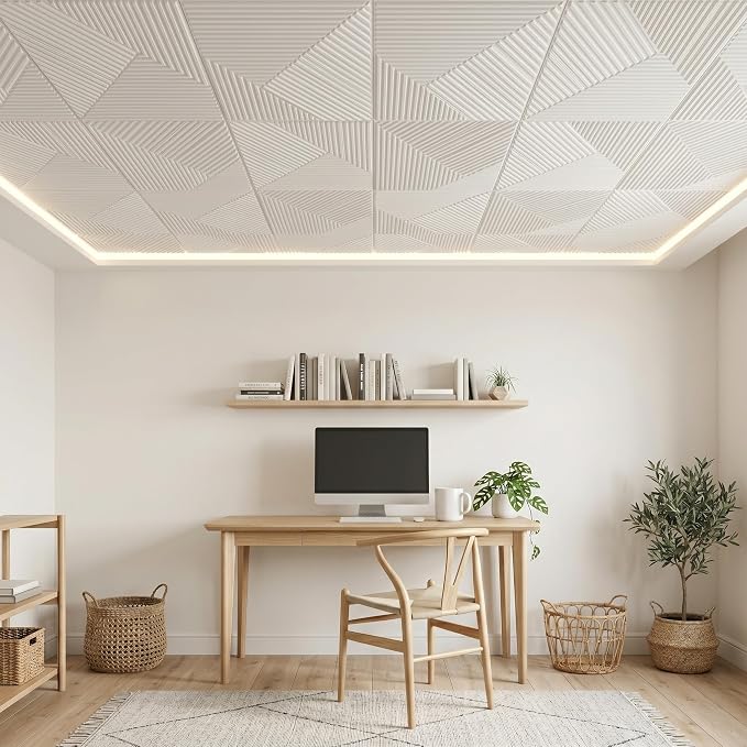 3D Wall Panels for Interior Wall Decor, PVC, White | 19.7x19.7 Inch, 12 Pack Covers 32 Sq Ft, Decorative Textured Tile, Paintable, Fire Resistant, Lightweight Modern Accent - Image 12