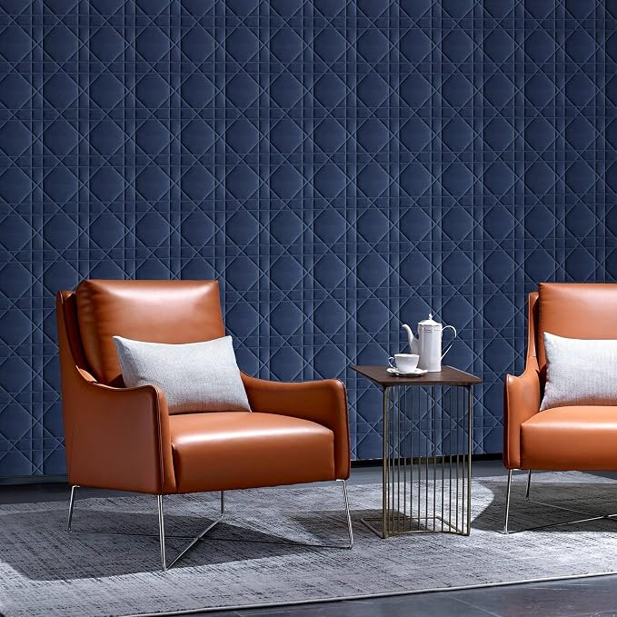 Velvet 3D wall Panels for Interior wall Decor Peel and Stick, Soundproof Geometric Textured 3D Wall Panels for Living Room, Bedroom, TV Background 17.7" x 17.7" 12pcs (Navy Blue) - Image 7
