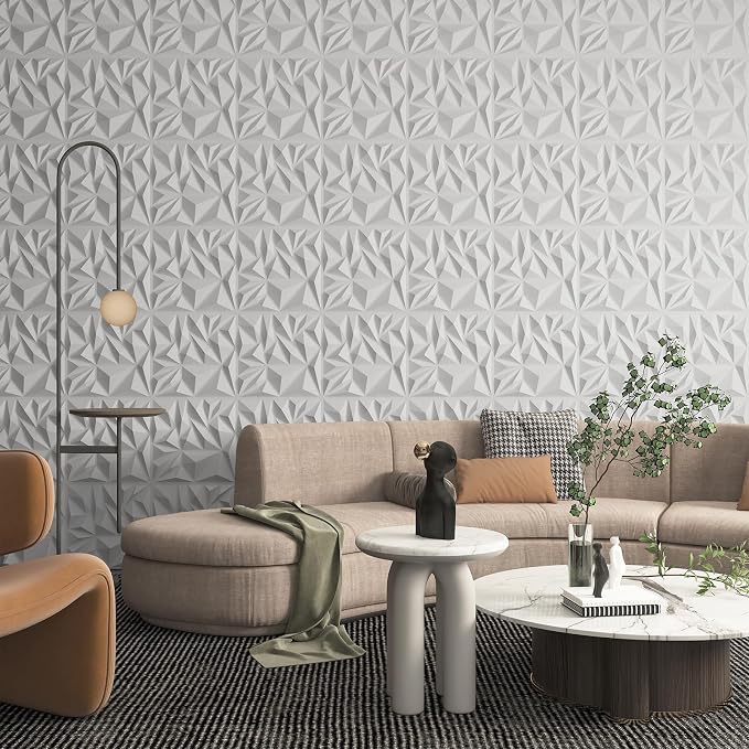 Art3d 33-Pack Modern Diamond Textured 3D Wall Panels, 12 x 12 in, White | Light PVC, Waterproof, Scratch Proof, Decorative Wall, Ideal for Home, Office & Commercial Spaces - Image 8