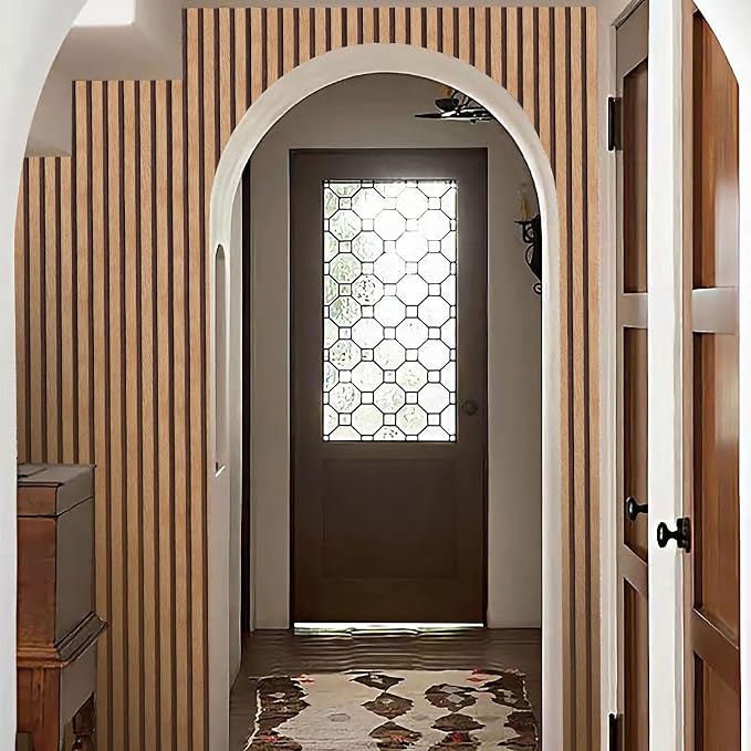 Yun-aeon Natural Wood - Tan Slats Peel and Stick Wallpaper for Wall | 17.3"x 480" Self-Adhesive Waterproof Vinyl Removable Wall Paper for Wall Decor Bedroom - Image 8