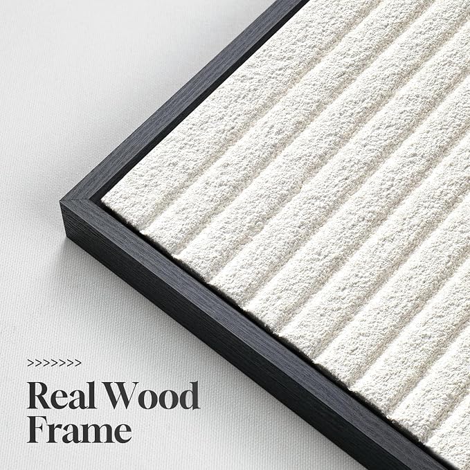 Large 3D Textured Modern White Abstract Wall Art for Living Room, 3 Piece | Solid Wood Framed Artwork for Walls, Set of 3 All White Texture Paintings, 24x36 In Big Pictures Wall Decor Bedroom Office - Image 6