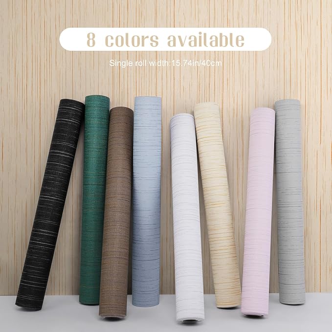 Beige Grasscloth Peel and Stick Wallpaper Vintage Texture Removable Waterproof Wallpaper for Room Walls, Cabinets, Furniture, Drawers, Desk A Set of 15.7"x480" - Image 2