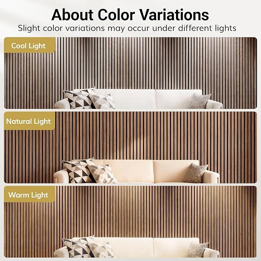 TONOR Wood Wall Panels for Interior Wall Decor-2 Pack 47.2" x 23.6" | Wood Slat Acoustic Panels-15.5ft² for Noise Cancelling and Wall Décor Living Room, Bedroom, Home Decor, Walnut - Image 8