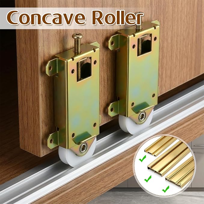 4 Pcs 2-1/2" Sliding Mirror Closet Door Rollers Replacement Assembly - Image 5