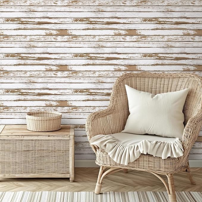 Commomy Faux Wood 3D Peel and Stick Wall Stickers,Thin Urltra PVC - 12 pcs | Printable Retro White Wood Look Wall Covering for Bedroom,Living Room,Home Office Interior Home Decor(Covers 22.48 sq.ft) ﻿ - Image 9