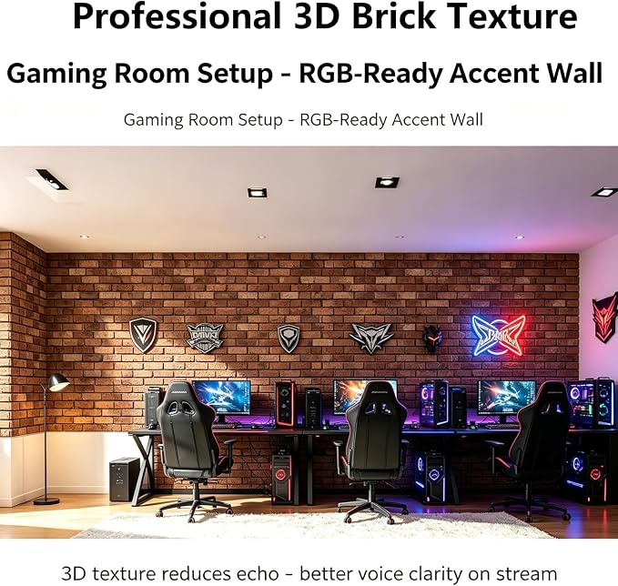 3D Wall Panels Peel and Stick, 10Pcs Brick Textured PVC Brick Panels | 11.81*11.81 Inch, Waterproof, Self-Adhesive Wall Tiles, for Accent Walls, Kitchen, Bathroom, Bedroom & Office Decor - Image 7
