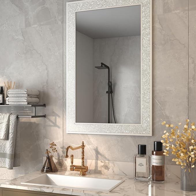 FunStick 3.9"x472" Pearl White Glitter Wallpaper Border Peel and Stick Sparkly White Wallpaper Borders for Bedroom Bathroom Mirror Frame Border Wallpaper Removable Glitter Contact Paper for Wall Decor - Image 3