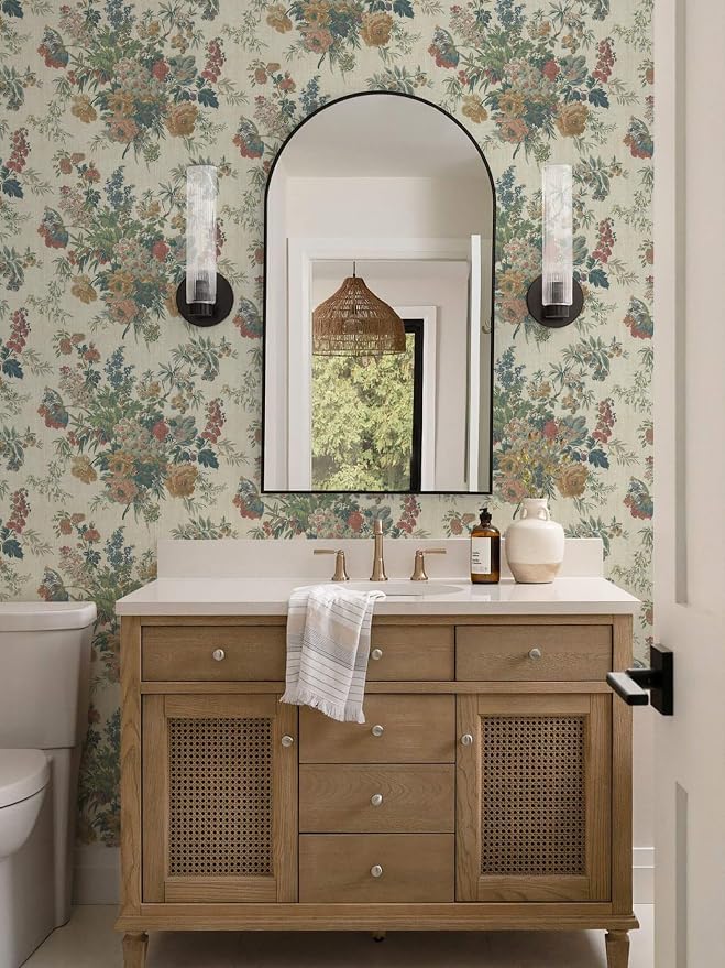 Heroad Vintage Floral Wallpaper Farmhouse Peel and Stick Contact Paper | French Peony Stick on Wall Paper for Cabinets Drawers,17.3''x393'',Removable Self Adhesive Decor Vinyl for Bathroom Bedroom - Image 3
