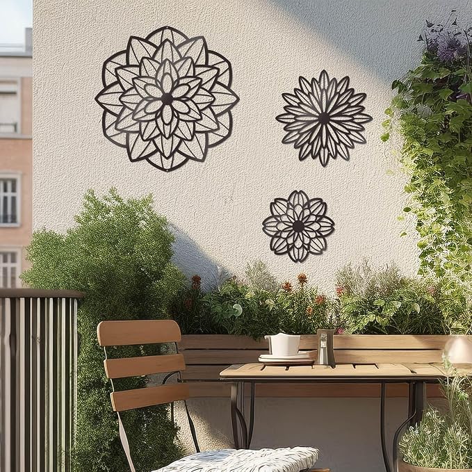 Zzbakress 3 Pcs Metal Flowers Wall Art Bathroom Wall Decor (Black Modern) | Farmhouse Flower Bathroom Decor Wall Decorations For Bathroom, Living Room, Office, Kitchen, Hallway And Outdoor - Image 7