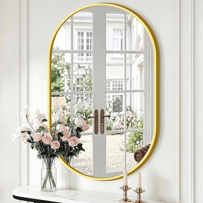 Oval Bathroom Mirror, 24"x36" Gold Vanity Mirror for Over Sink - Image 7