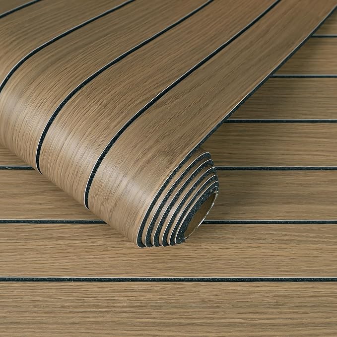 CHIHUT Wood Slat Wall Panel Peel and Stick Light Brown kitchen Island Celling Wallpaper Decorative 3D Thicken Foam Soundproof Wood Paneling Roll for Interior Wall Décor TV Background Farmhouse 12"x79" by CHIHUT