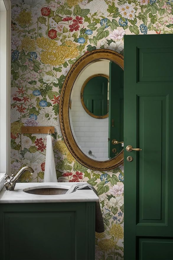 Peel and Stick Wallpaper Floral Contact Paper for Cabinets/Kitchen/Bathroom | Textured Vinyl Stick on Wall paper, Removable, Waterproof, Self-adhesive, Boho, for bedroom/rv/laundry room 17.3" x 118" - Image 7