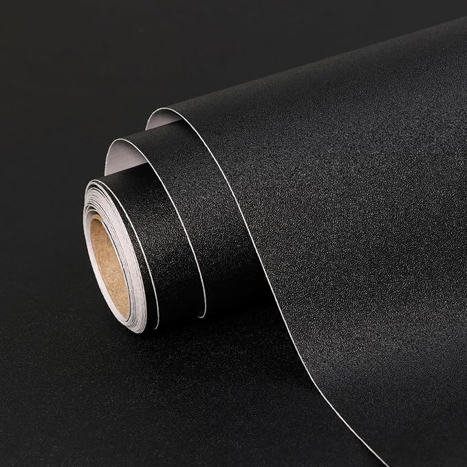 SOON AFTER Black Peel and Stick Wallpaper Solid Black Contact Paper Matte Self Adhesive Waterproof Vinyl Roll for Wall Coverings,Cabinets,Countertops,Bedroom,Kitchen 15.7"x118" by SOONAFTER