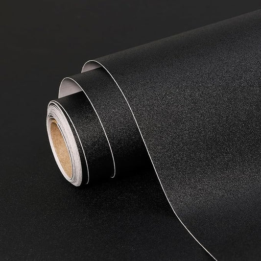 Black Peel and Stick Wallpaper Solid Black Contact Paper A Set of 23.6"x472" Matte Self Adhesive Waterproof Vinyl Roll for Wall Coverings,Cabinets,Countertops,Bedroom,Kitchen by SOONAFTER