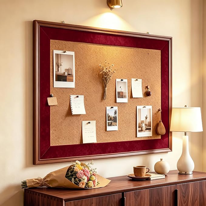 WESTICK Burgundy Red Velvet Mirror Border Peel and Stick Wine Red Bulletin Board Borders for Classroom Removable Decorative Dark Velvet Wallpaper Border for Bathroom DIY Crafts Jewelry Box 3.9" x 160" - Image 3
