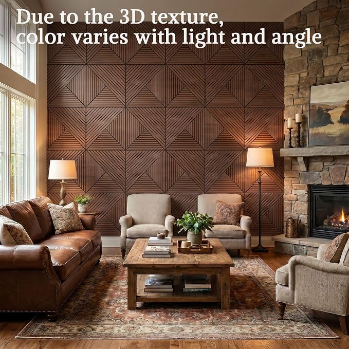 Acoustic Wall Panels, 6 Piece 23.62"X 23.62" PVC Peel and Stick Wall Panels | High-Density Polyester Fiber Self Adhesive Soundproofing for Interior Wall Décor, Recording Studios, Walnut - Image 6