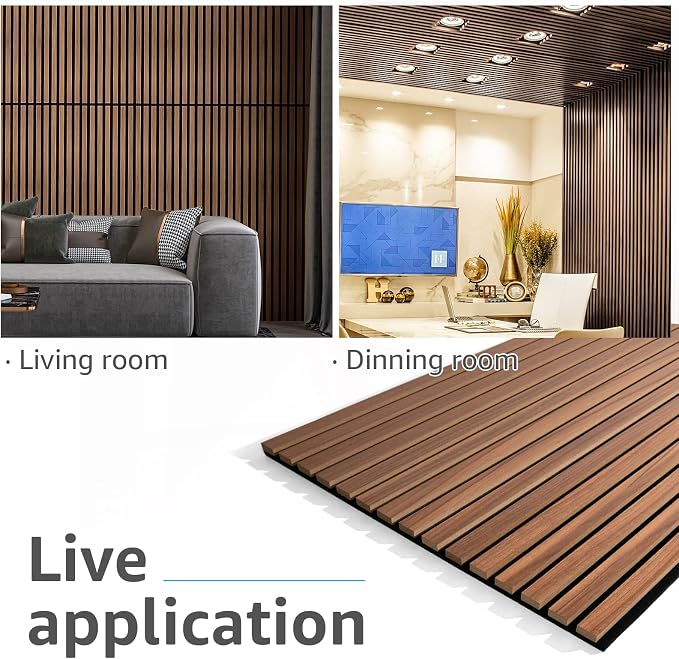 Art3d 2-Pack Fluted Acoustic Wood Slat Wall Panel, 47.2 x 23.6 Inch, Walnut | Noise Control, Easy to DIY, Natural Texture, Sustainable Material, Ideal for Homeowners, Designers, for Living Room, Office - Image 8