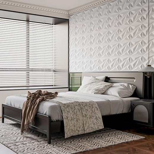 Art3dwallpanels 50 Pack 3D Wall Panels Diamond, White, 12''x12'' | PVC Accent Wall Panels for Interior Wall Decor, Living Room Lobby Bedroom Hotel Office - Image 5