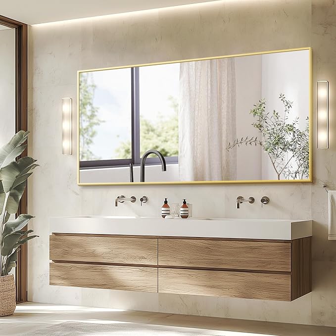 TRAHOME Full Length Floor Mirror 75"x35", Large Standing Body Mirror, Gold - Image 7