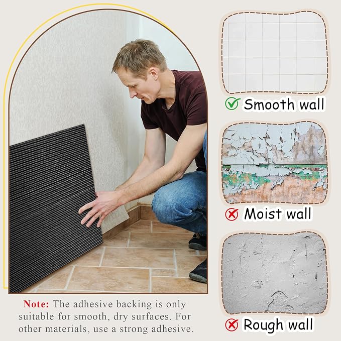 15.8 x 78.7 Inch Wall Padding for Kids, Black, 1 Roll | Anti Collision Wall Padding Padded Wall Panels 3D DIY Headboard for Autism Playroom Nursery Bedroom Living Room Corner Guards - Image 5