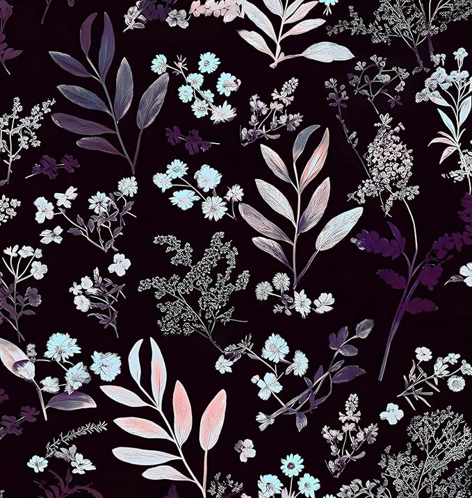 Laatse Vintage Floral Peel and Stick Wallpaper 17.5'' x 393'', Pink Purple | Self Adhesive/Removable/Waterproof/Thick Vinyl Contact Paper for Bathroom Bedroom Shelf Cabinet Drawer,Prepasted,Easy Peel by Laatse