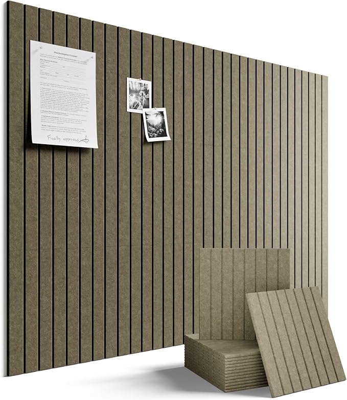 Fluxynara 48" x 36" Large Felt Bulletin Board, Earth Brown | 12 Pack Cork Board Alternative with 60 Safe Adhesive Tabs, Pin Boards for Wall Decor, Home, Office, Classroom,Dorm by FLUXYNARA