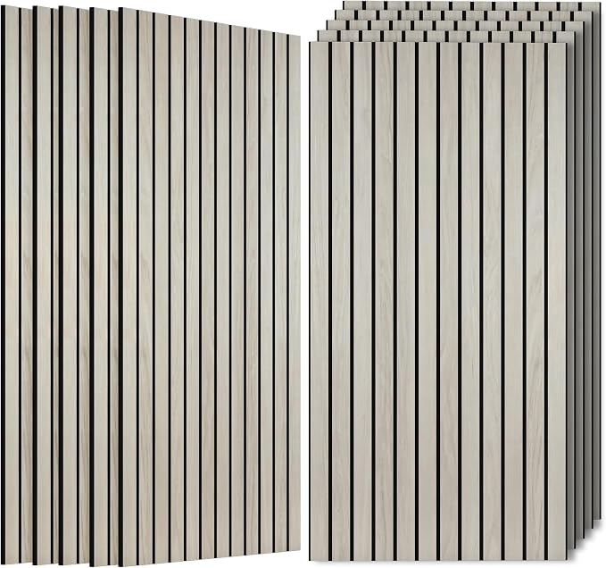 Acoustic Panels,47.2”x23.6”,10 Pack Soundproof Panels,Natural Oak | Simulated Wood Grain Finish Wall Panels,Acoustic Wall Panels,PVC Wood Veneer Wall Panels, High-Density Polyester Fiber by AUTORIFIC