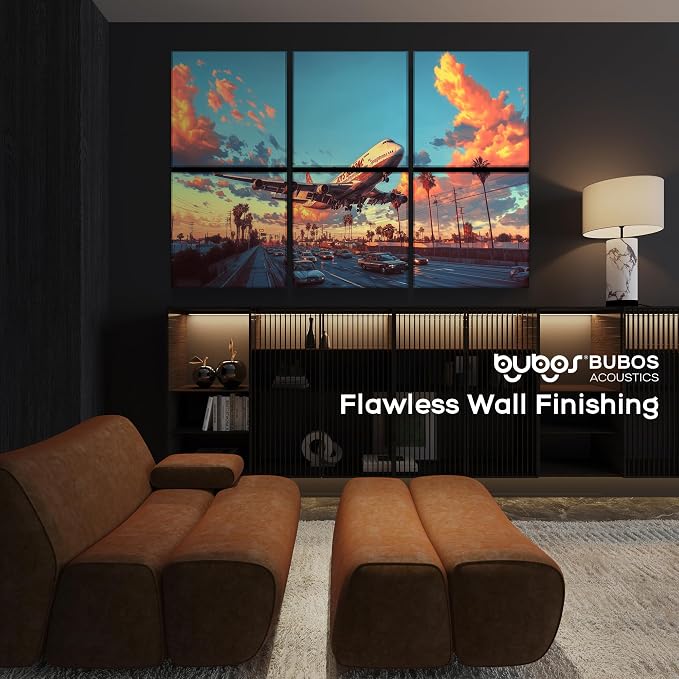 BUBOS 6 Pack Art Acoustic Wall Panels,70.8”x47.2”Self Adhesive for Home Decor | Peel and Stick, for Home Office, Studio & Wall Decor Sound Treatment, Wall Panels for Noise Reduction & Stylish Room - Image 7
