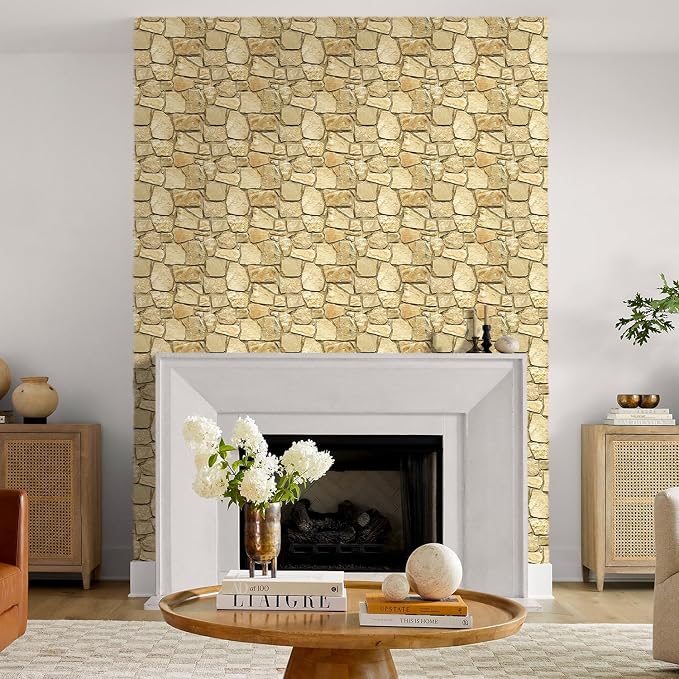 COMSTICKC 3D Peel and Stick Faux Stone Wall Panels for Quick DIY Wall Decor | Brown, 10 Pcs 11.8" x 11.8", Not Real Stone, Thin PVC Decorative Wall Sticker Designed for Wall Makeover, Cover 9.7 sq ft - Image 8