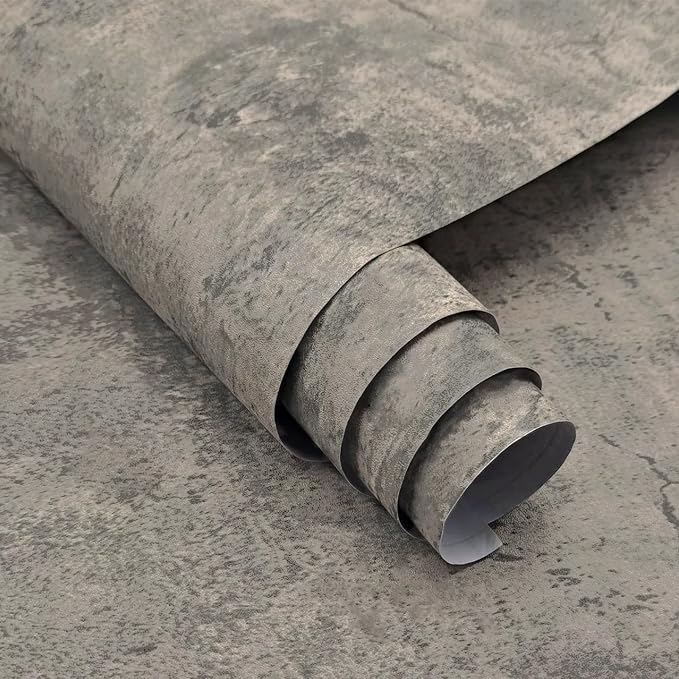 3yecao Grey Concrete Wallpaper Peel and Stick Gray Concrete Contact Paper | 48"×197"Extra Wide Thick Light Beige Cement Wallpaper Vinyl Waterproof Adhesive Cement Sticker for Gym Bedroom Bathroom Walls - Image 9