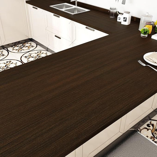 WESTICK Large Wood Contact Paper 394"x24" Brown Kitchen Countertops Peel and Stick Waterproof Wood Grain Contact Paper Self Adhesive Wooden Vinyl Wrap Wallpaper for Cabinets Camper Tables Desk Dresser by WESTICK