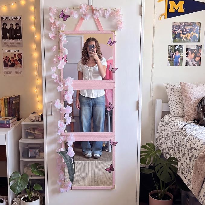 Bucherry 33x13'' Full Length Dorm Classroom Mirror Foldable Hanging Mirror - Image 4