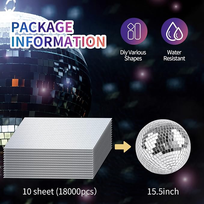 Vehipa 18000 PCS 5 x 5 mm Mini Square Disco Tiles Silver - Image 5