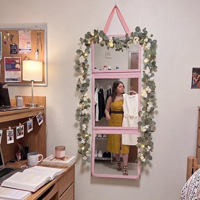 Bucherry 33x13'' Full Length Dorm Classroom Mirror Foldable Hanging Mirror - Image 5