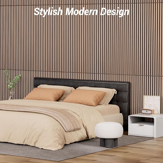 TONOR Dual-Layer Thickened Acoustic Wood Wall Panels Self Adhesive, 4 Pack 47.2"x23.6"x0.72" High Density Large Sound Proof Panels for Walls, Peel and Stick Wall Panels for Interior Wall Décor, Walnut - Image 7